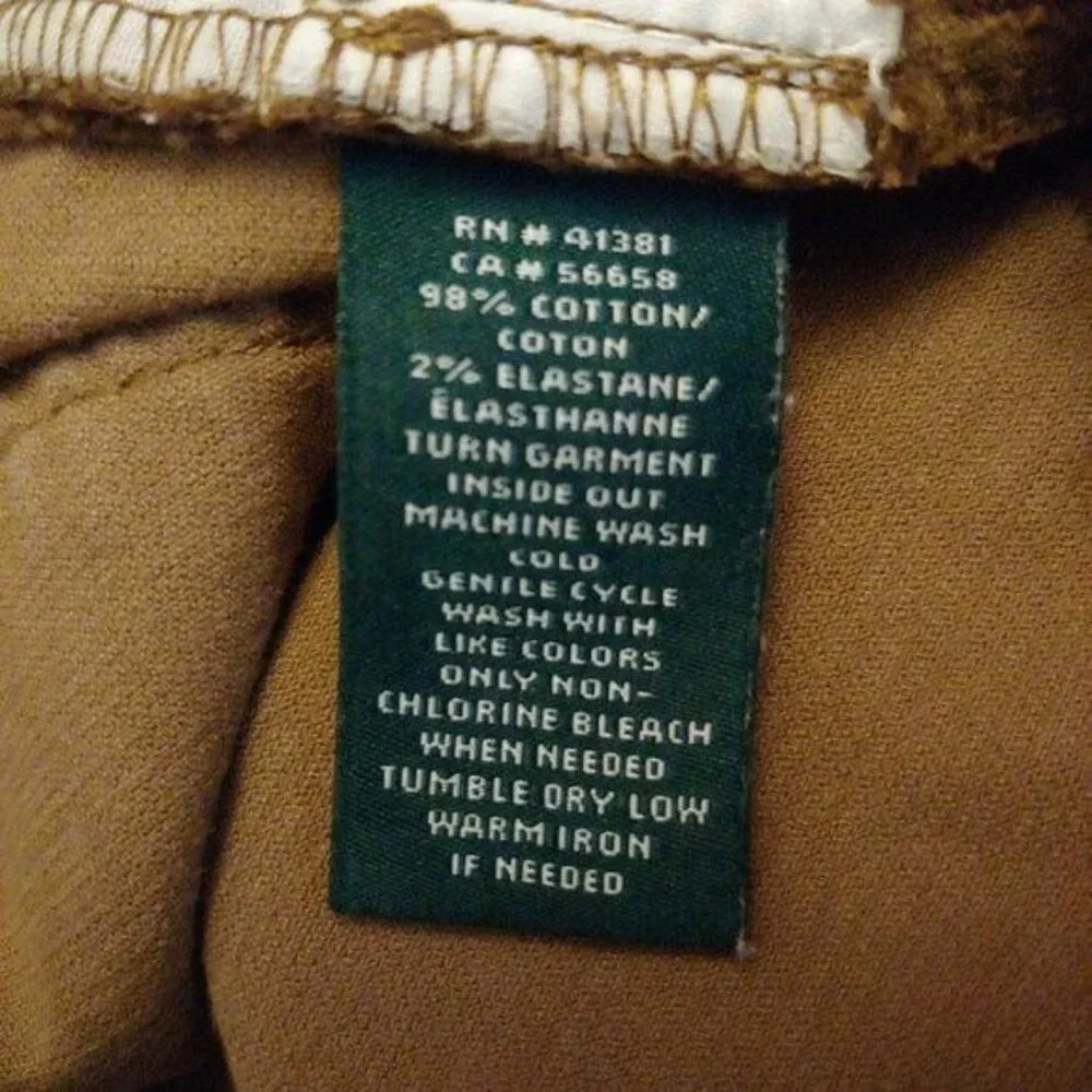 Lauren Ralph Lauren Brown Corduroy Straight Leg Heritage Old Money Pants 8 - Picture 11 of 11